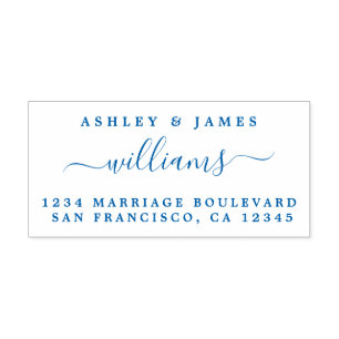 Chic Script Names Newlywed Surname Return Address Self-inking Stamp