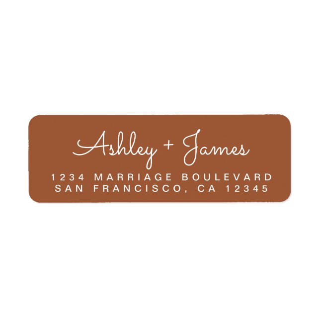 Chic Script Names TerraCotta Return Address Return Address Label (Front)