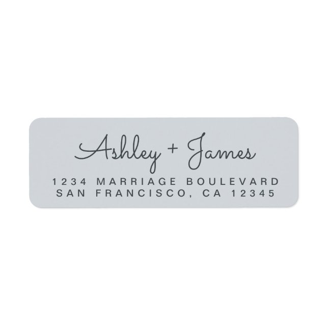Chic Script Names Wedding Return Address Label (Front)