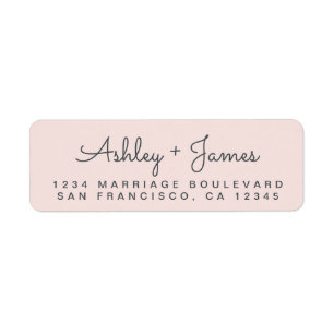 Chic Script Names Wedding Return Address Label