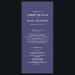 Chic Script Navy Blue Simple Minimal Wedding Program<br><div class="desc">Elegant minimal wedding program with white chic script calligraphy and modern typography on a navy blue background. Simply add your wedding program details. Exclusively designed for you by Happy Dolphin Studio. If you have any questions or requests, please contact us at happydolphinstudio@outlook.com. We're happy to help you make your wedding...</div>