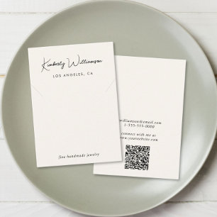 Chic Script Necklace Cream Jewelry Display Card