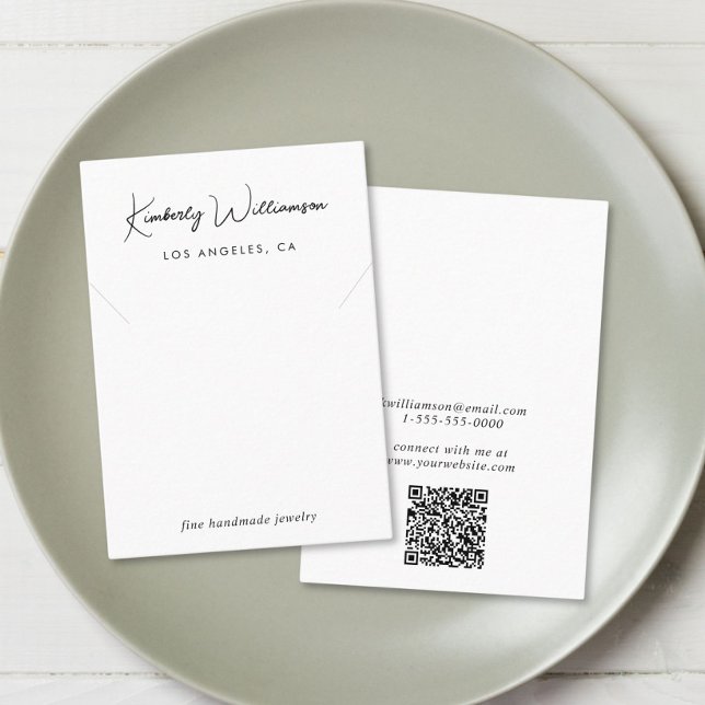 Chic Script Necklace Jewellery Display Card (Empower your name in our signature script as your logo and brand identity)