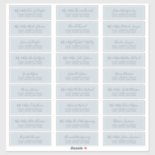 Chic Script Pale Blue Guest Address Labels