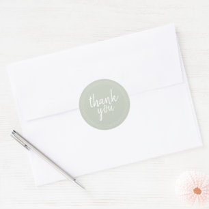 Chic Script Pastel Green Thank You Gift Label