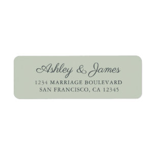Chic Script Pastel Green Wedding Return Address Label