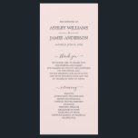 Chic Script Pastel Pink Simple Minimal Wedding Program<br><div class="desc">Elegant minimal wedding program with off-black chic script calligraphy and modern typography on a pastel pink background. Simply add your wedding program details. Exclusively designed for you by Happy Dolphin Studio. If you have any questions or requests, please contact us at happydolphinstudio@outlook.com. We're happy to help you make your wedding...</div>