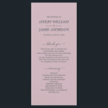 Chic Script Pastel Purple Simple Minimal Wedding Program<br><div class="desc">Elegant minimal wedding program with off-black chic script calligraphy and modern typography on a pastel purple background. Simply add your wedding program details. Exclusively designed for you by Happy Dolphin Studio. If you have any questions or requests, please contact us at happydolphinstudio@outlook.com. We're happy to help you make your wedding...</div>