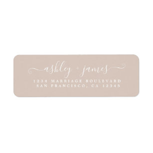 Chic Script Pastel Purple Wedding Return Address L Label