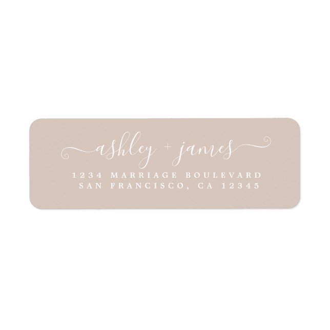 Chic Script Pastel Purple Wedding Return Address L Label (Front)