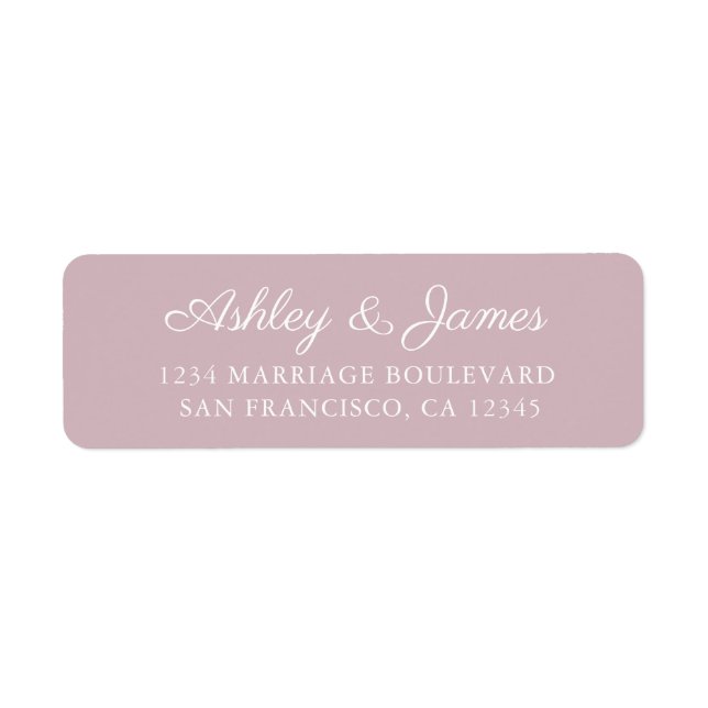 Chic Script Pastel Purple Wedding Return Address Label (Front)