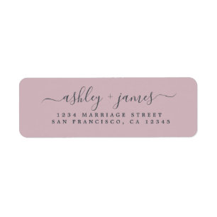 Chic Script Pastel Purple Wedding Return Address Return Address Label