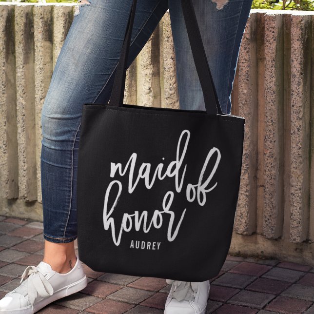 Chic Script Personalised Maid of Honour Tote Bag (Creator Uploaded)