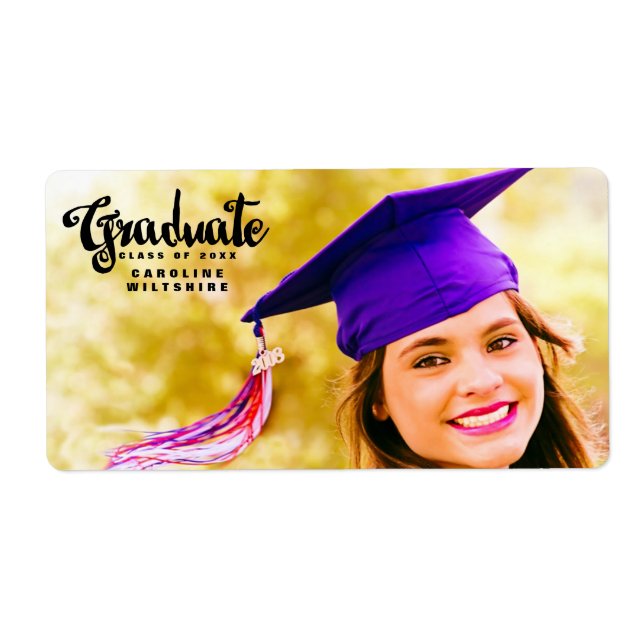 Chic Script Personalised Photo Graduation (Front)