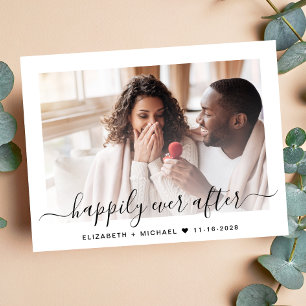 Chic Script Photo Save The Date Announcement Postcard