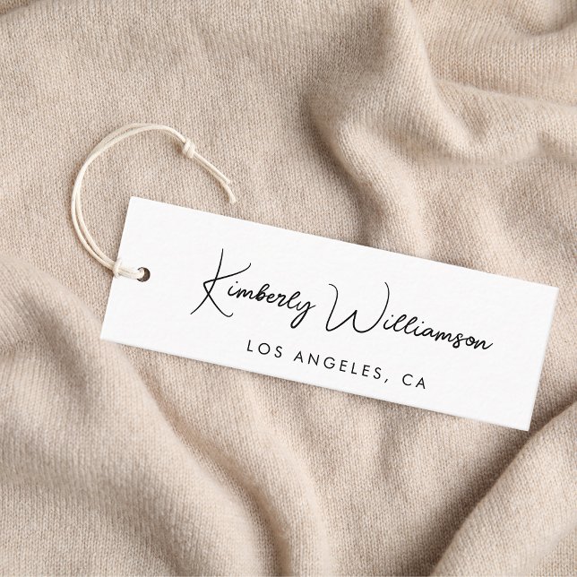 Chic Script QR Code Clothing Hang Tag (Empower your name in our signature script as your logo and brand identity)