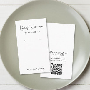 Chic Script QR Code Earring Display Card