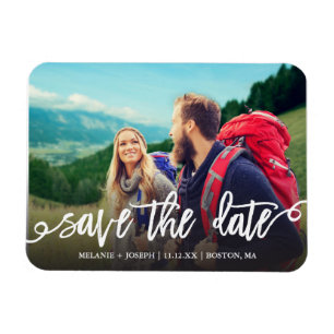 Chic Script Save The Date Photo Magnet