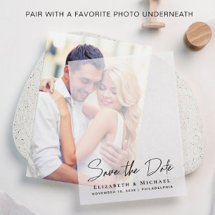 Chic Script Save the Date Vellum Overlay Invitations