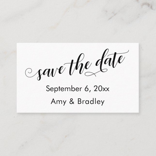 Chic Script Save the Date & Wedding Detail Card (Front)