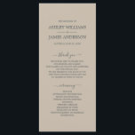 Chic Script Shiitake Grey Simple Minimal Wedding Program<br><div class="desc">Elegant minimal wedding program with off-black chic script calligraphy and modern typography on a shiitake grey background. Simply add your wedding program details. Exclusively designed for you by Happy Dolphin Studio. If you have any questions or requests, please contact us at happydolphinstudio@outlook.com. We're happy to help you make your wedding...</div>