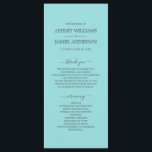 Chic Script Turquoise Blue Simple Minimal Wedding Program<br><div class="desc">Elegant minimal wedding program with off-black chic script calligraphy and modern typography on a turquoise blue background. Simply add your wedding program details. Exclusively designed for you by Happy Dolphin Studio. If you have any questions or requests, please contact us at happydolphinstudio@outlook.com. We're happy to help you make your wedding...</div>