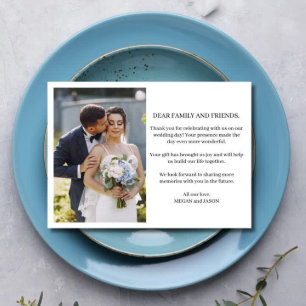 Chic Script Two Photo Wedding Thank You 