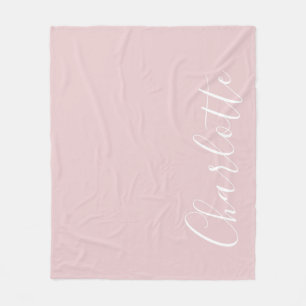 Chic Script Typography Personalised Girly Pink Fleece Blanket