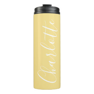Chic Script Typography Personalised Name Yellow Thermal Tumbler