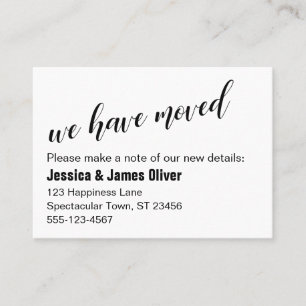 Chic Script Typography We Have Moved Handout Card