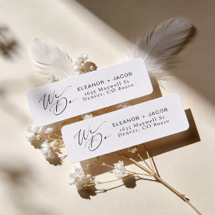 Chic Script We Do Wedding Return Address Label