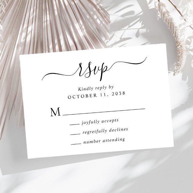 Chic Script Wedding RSVP Card (Creator Uploaded)