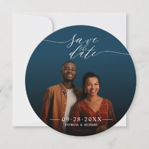 Chic Script Wedding Save The Date Photo Invitation