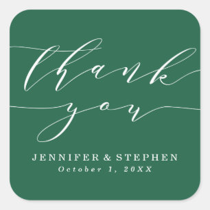 Chic Script   Wedding Thank You Square Sticker