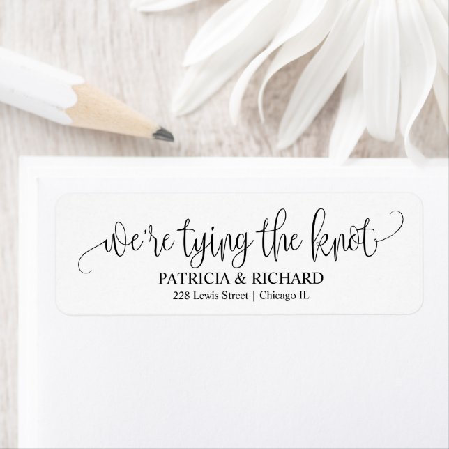Chic Script We're Tying The Knot  Return Address Label (Insitu)