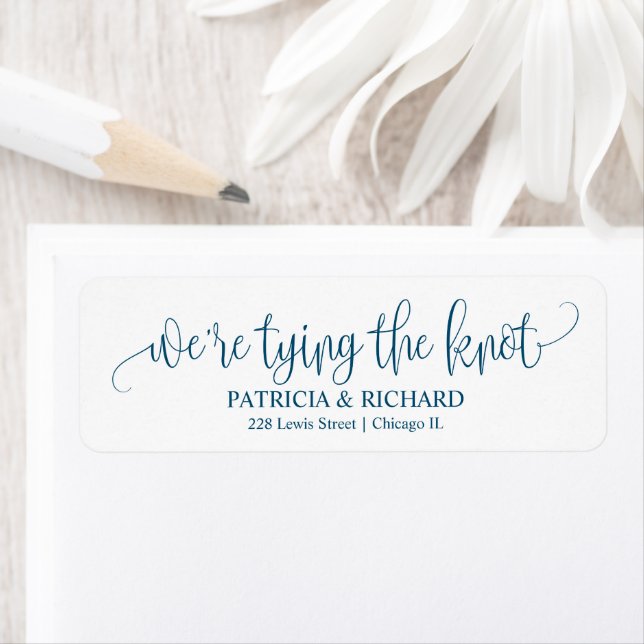 Chic Script We're Tying The Knot  Return Address Label (Insitu)