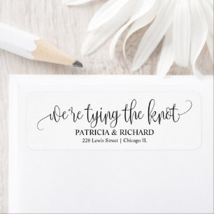 Chic Script We're Tying The Knot  Return Address Return Address Label