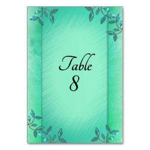 Chic Sea Green Columns Table Number