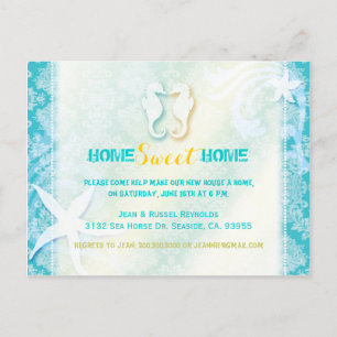 Chic Sea Horse Beach Housewarming Party Invitation