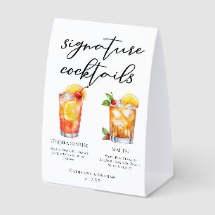 Chic Seaside Wedding Signature Cocktails Menu