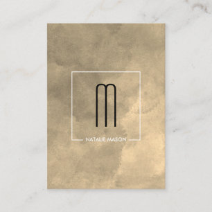 Chic Sepia Watercolor Monogram Business Card