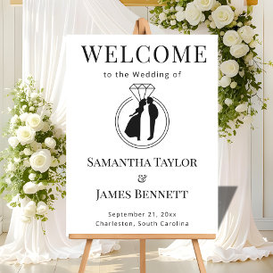 Chic Serif Name Welcome for Ceremony Entry Acrylic Sign