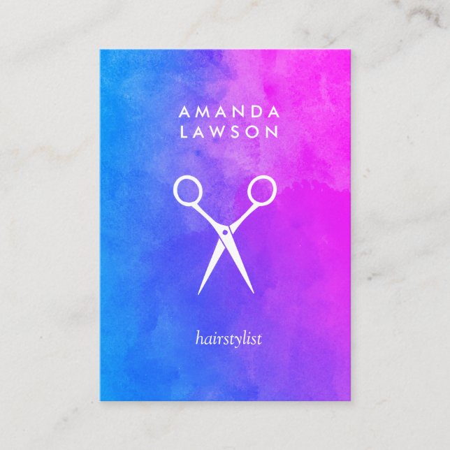 Chic Shears Bold Watercolor (appointment) Appointment Card (Front)