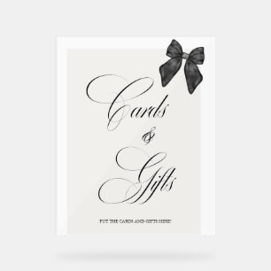 Chic 'She's Tying the Knot Black Bow cards & gifts Acrylic Sign