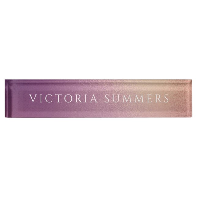 Chic Shimmer Purple Ombre Nameplate (Front)