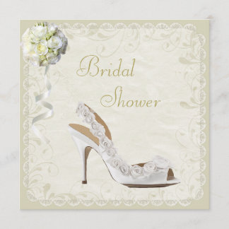 Chic Shoe & Bouquet Bridal Shower Invitation