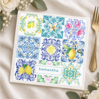 Chic Sicilian azulejo Amalfi Mediterranean tiles