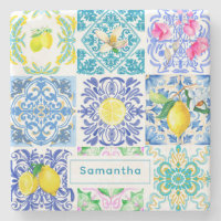 Chic Sicilian azulejo Amalfi Mediterranean tiles