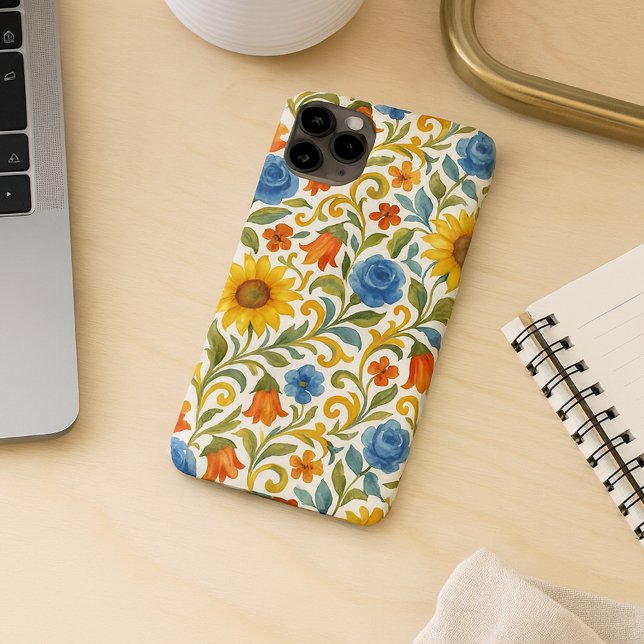 Chic Sicilian Colourful Leaves Floral Art Pattern Case-Mate iPhone Case (Creator Uploaded)