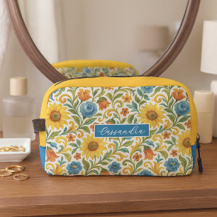 Chic Sicilian Colourful Leaves Floral Art Pattern Dopp Kit